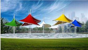 红黄蓝绿白彩色膜结构